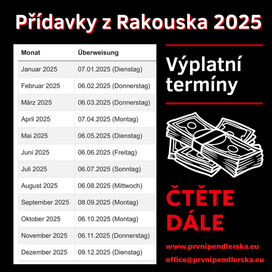 Výplatní termín přídavků 2025